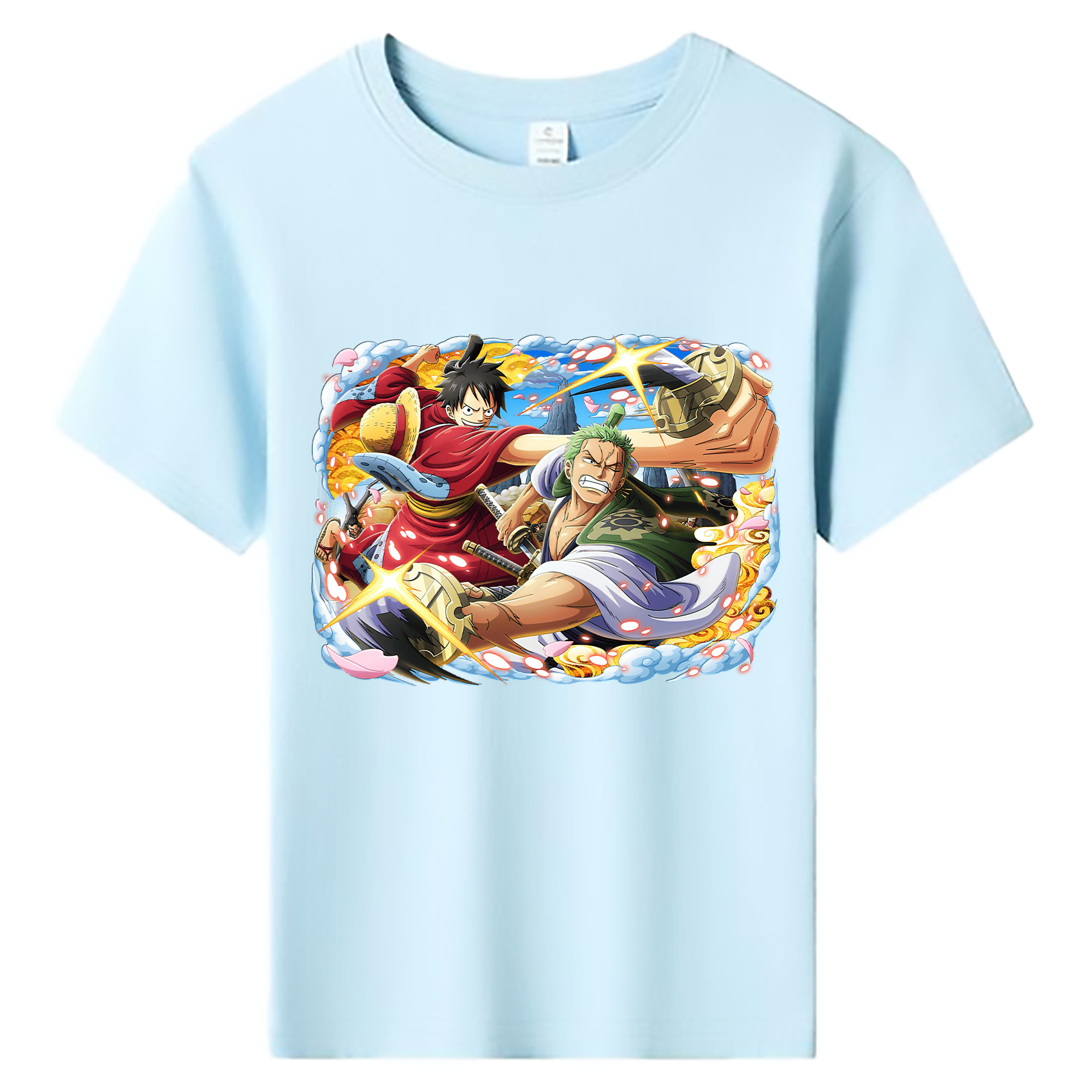 ワンピース モンキー・D・ルフィ ONE PIECE Monkey D. Luffy 綿100％キッズTシャツ（フロントプリント）
